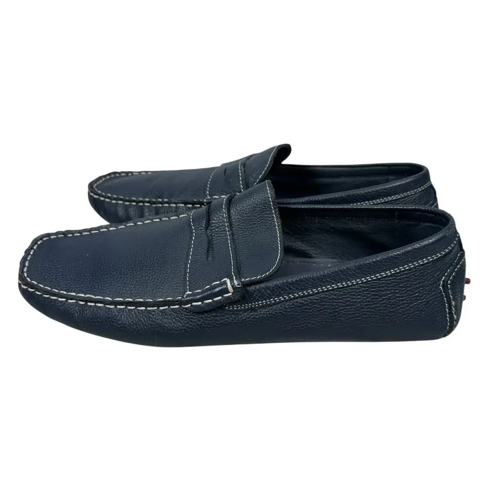 Balmain Paris Penny Loafer Driving Shoes Men’s 44 US 11 Navy Blue Casual Slip-On - Picture 3 of 12